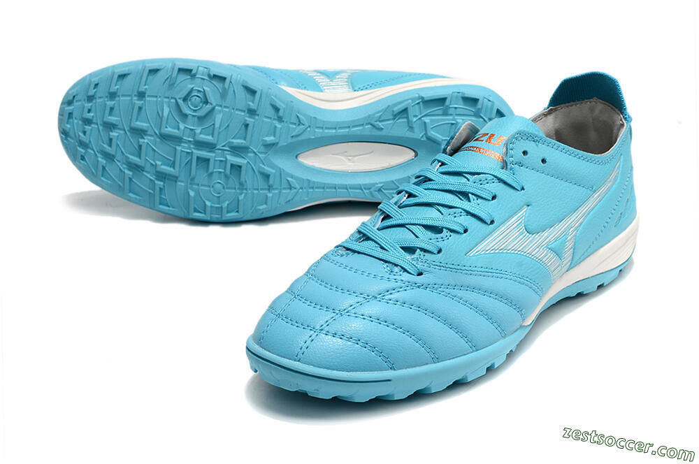Mizuno WAVE CUP Classic TF Low-Tops Soccer Shoes - Blue/Grey/White 3