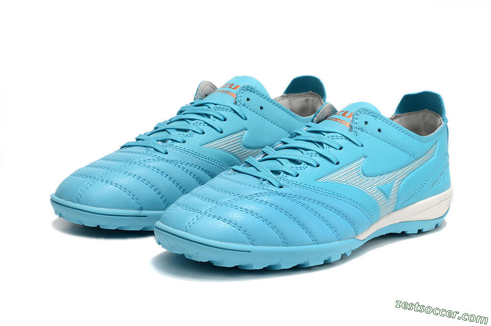 Mizuno WAVE CUP Classic TF Low-Tops Soccer Shoes - Blue/Grey/White 9