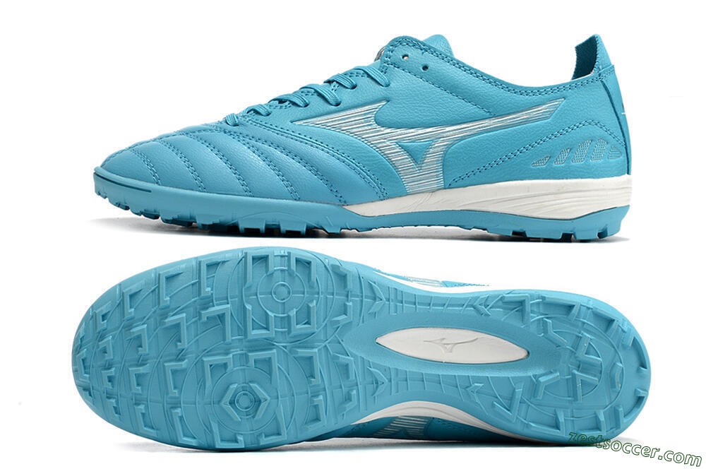 Mizuno WAVE CUP Classic TF Low-Tops Soccer Shoes - Blue/Grey/White 1