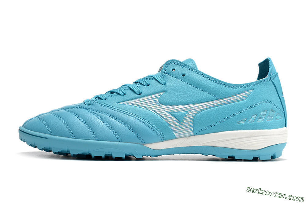 Mizuno WAVE CUP Classic TF Low-Tops Soccer Shoes - Blue/Grey/White 2