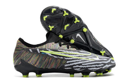 Nike React Phantom GX Academy FG Low-Tops Soccer Cleats - Grey/Black/Yellow