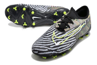 Nike React Phantom GX Academy FG Low-Tops Soccer Cleats - Grey/Black/Yellow