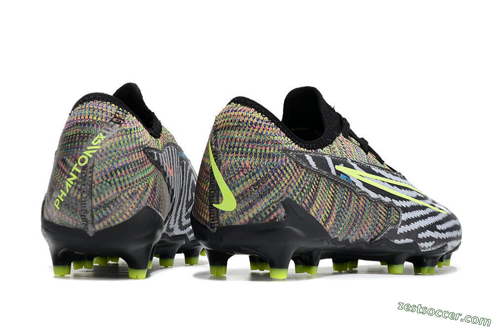 Nike React Phantom GX Academy FG Low-Tops Soccer Cleats - Grey/Black/Yellow 6