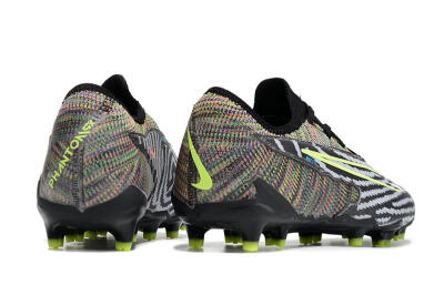 Nike React Phantom GX Academy FG Low-Tops Soccer Cleats - Grey/Black/Yellow