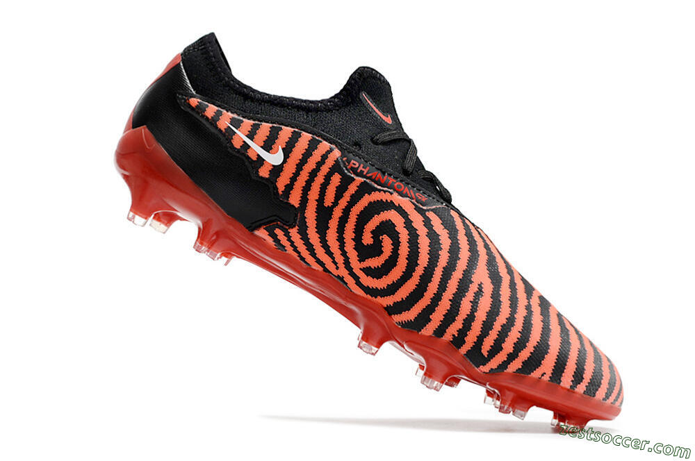 Nike React Phantom GX Academy FG Low-Tops Soccer Cleats - Red/Black/White 4