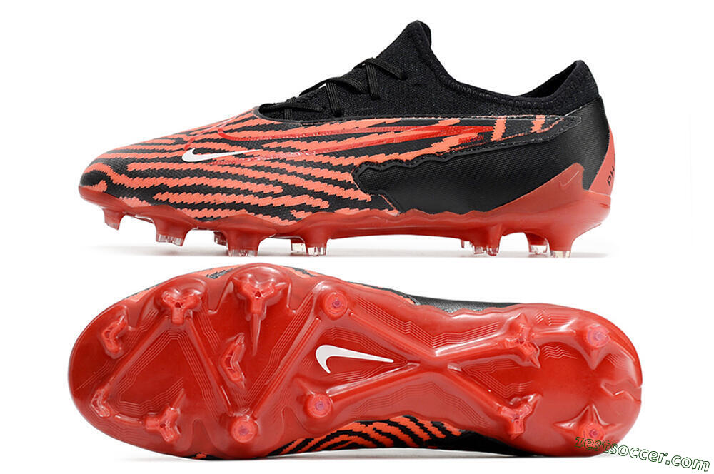 Nike React Phantom GX Academy FG Low-Tops Soccer Cleats - Red/Black/White 1