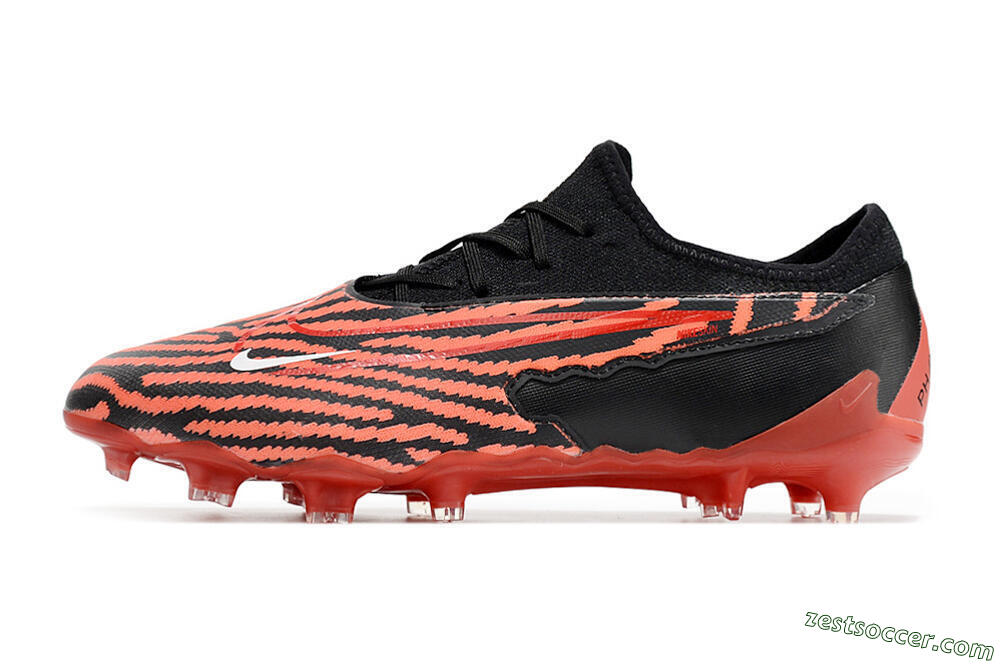 Nike React Phantom GX Academy FG Low-Tops Soccer Cleats - Red/Black/White 2
