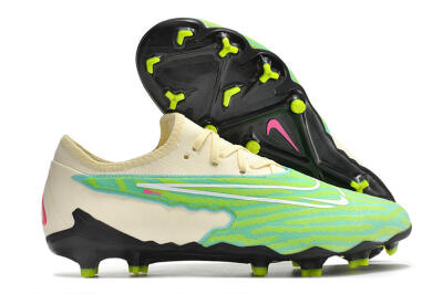 Nike React Phantom GX Academy FG Low-Tops Soccer Cleats - Green/Beige/Black