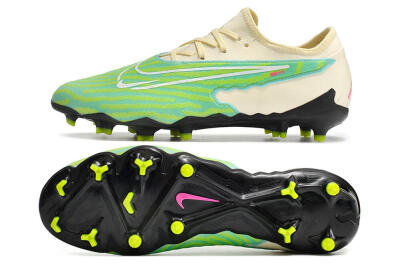 Nike React Phantom GX Academy FG Low-Tops Soccer Cleats - Green/Beige/Black