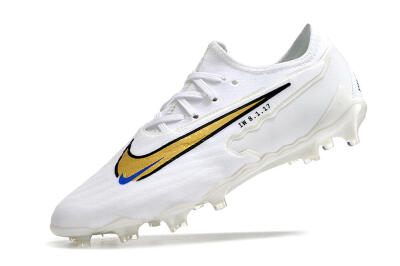 Nike React Phantom GX Academy FG Low-Tops Soccer Cleats - White/Gold/Blue