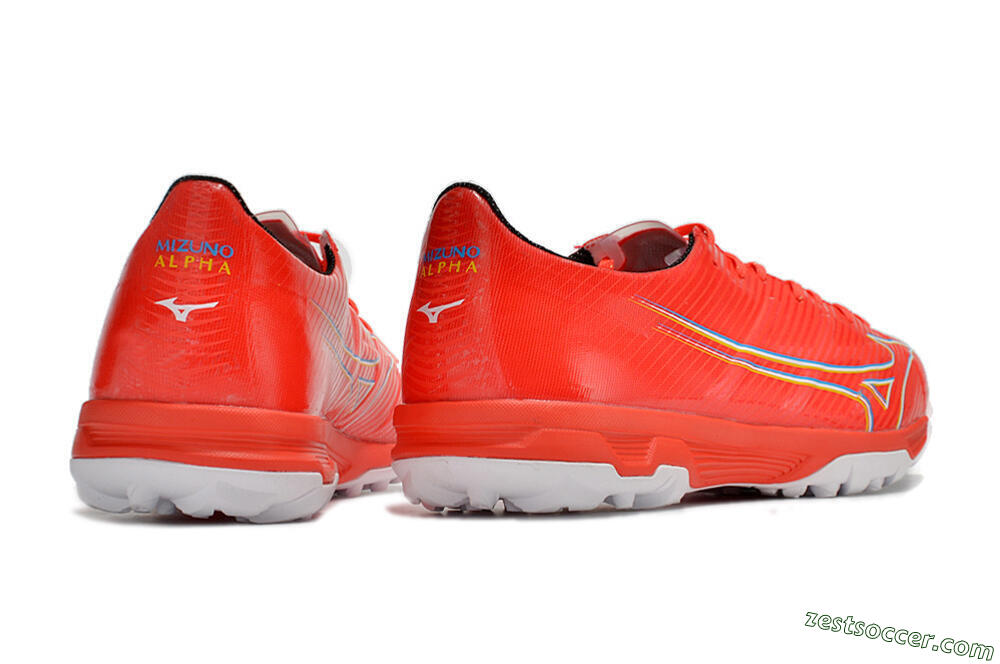 Mizuno Alpha Made in Japan TF Low-Tops Soccer Shoes - Red/Yellow/White 6