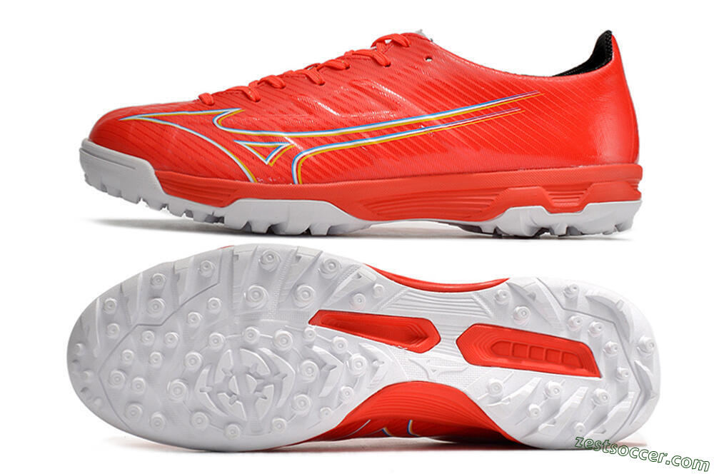 Mizuno Alpha Made in Japan TF Low-Tops Soccer Shoes - Red/Yellow/White 1