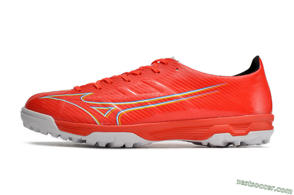 Mizuno Alpha Made in Japan TF Low-Tops Soccer Shoes - Red/Yellow/White 2