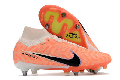 Nike Air Zoom Mercurial Superfly 9 Elite SG High-Tops Soccer Cleats - Orange/Black/Purple/Yellow