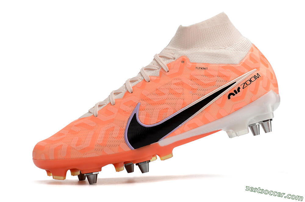 Nike Air Zoom Mercurial Superfly 9 Elite SG High-Tops Soccer Cleats - Orange/Black/Purple/Yellow 5