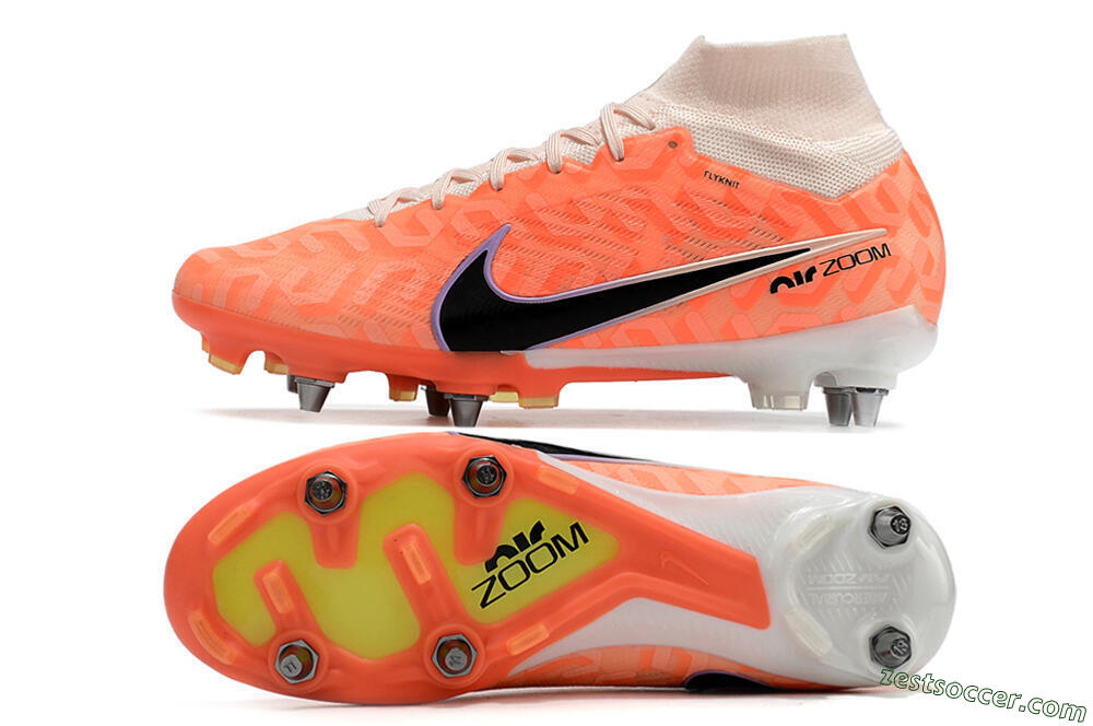 Nike Air Zoom Mercurial Superfly 9 Elite SG High-Tops Soccer Cleats - Orange/Black/Purple/Yellow 1