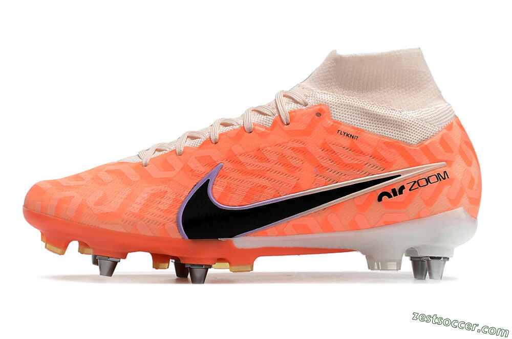 Nike Air Zoom Mercurial Superfly 9 Elite SG High-Tops Soccer Cleats - Orange/Black/Purple/Yellow 2