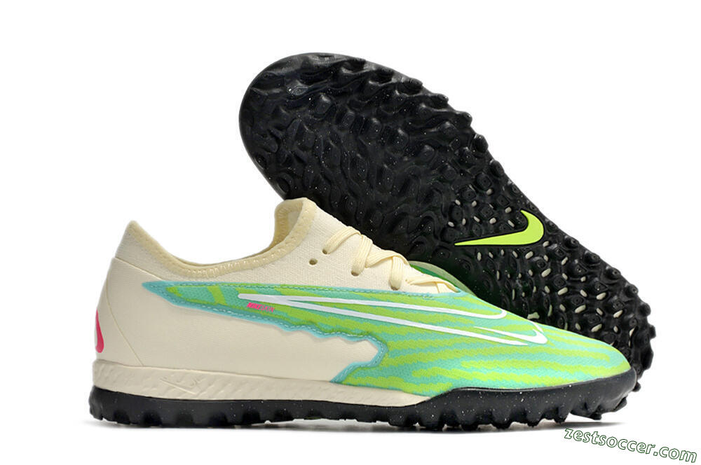 Nike React Phantom GX Pro TF Low-Tops Soccer Shoes - Green/Beige/Black 0