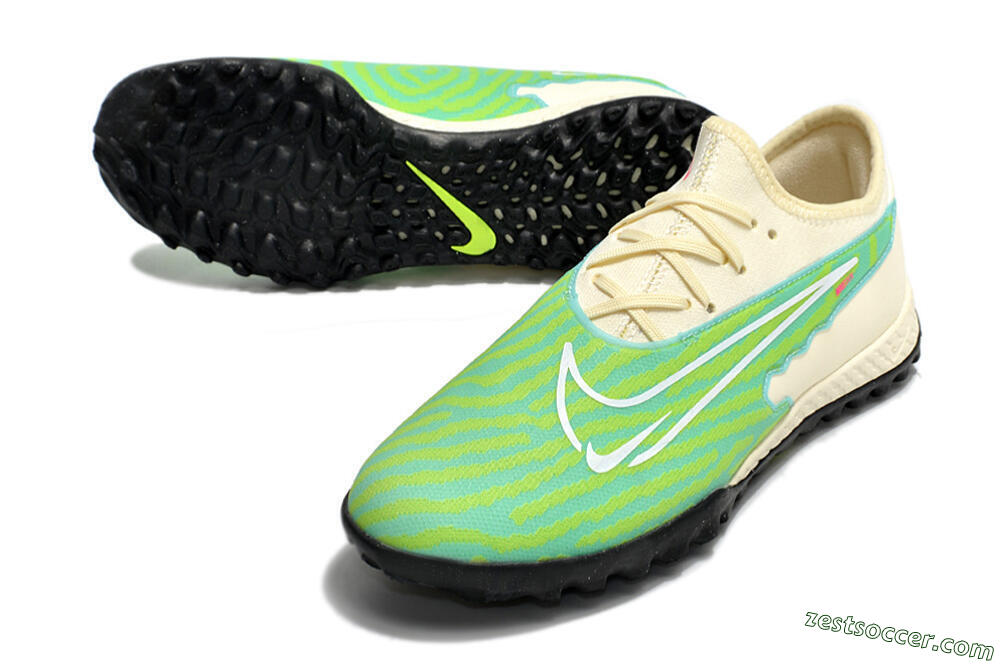 Nike React Phantom GX Pro TF Low-Tops Soccer Shoes - Green/Beige/Black 3