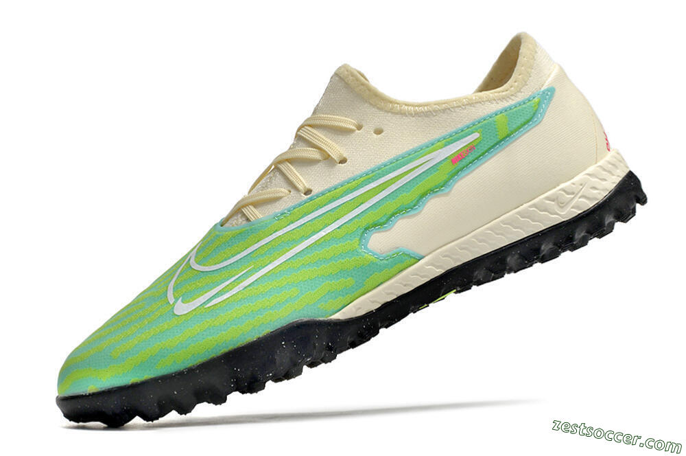 Nike React Phantom GX Pro TF Low-Tops Soccer Shoes - Green/Beige/Black 5