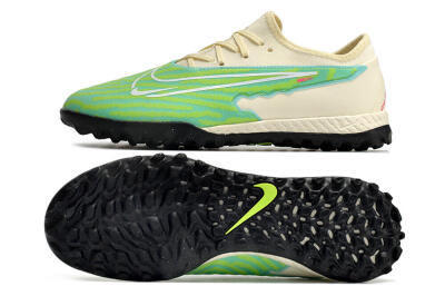 Nike React Phantom GX Pro TF Low-Tops Soccer Shoes - Green/Beige/Black