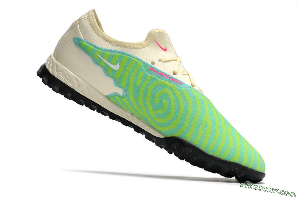Nike React Phantom GX Pro TF Low-Tops Soccer Shoes - Green/Beige/Black 4
