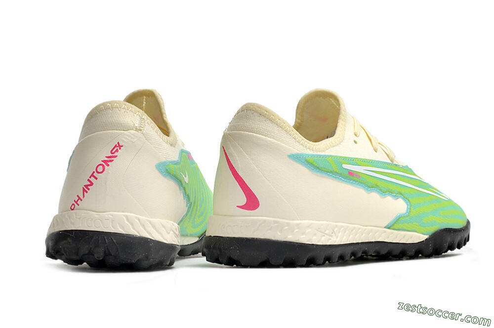 Nike React Phantom GX Pro TF Low-Tops Soccer Shoes - Green/Beige/Black 6