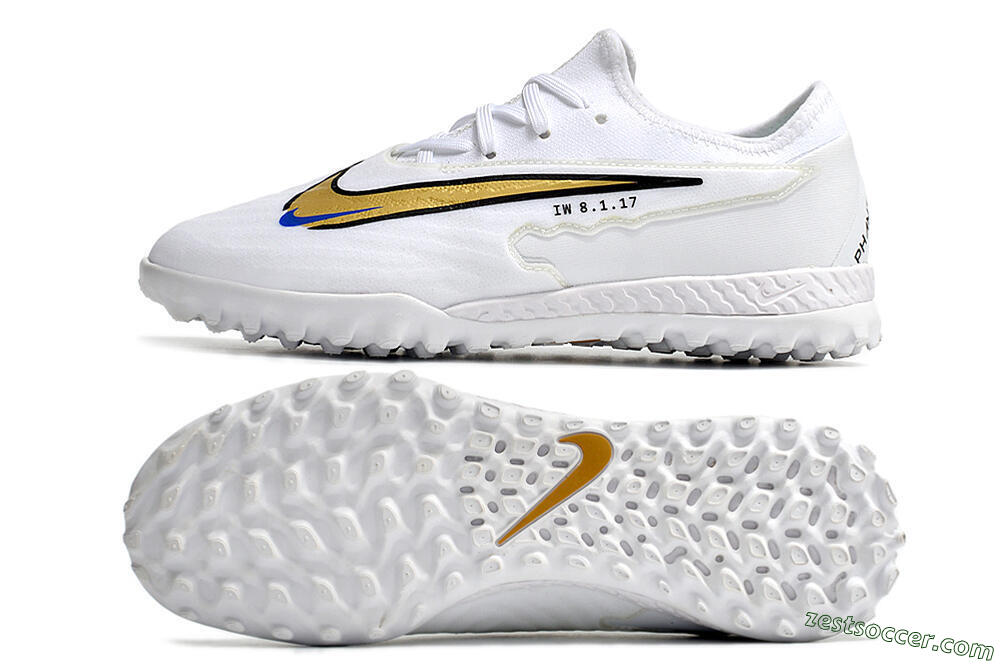 Nike React Phantom GX Pro TF Low-Tops Soccer Shoes - White/Gold/Black 1
