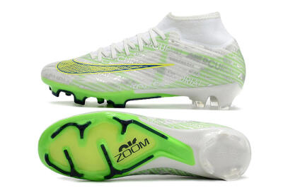 Nike Air Zoom Mercurial Superfly 9 Academy FG High-Tops Soccer Cleats - White/Green/Yellow