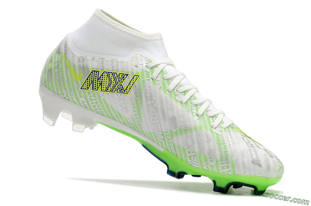 Nike Air Zoom Mercurial Superfly 9 Academy FG High-Tops Soccer Cleats - White/Green/Yellow 4