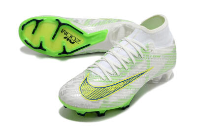 Nike Air Zoom Mercurial Superfly 9 Academy FG High-Tops Soccer Cleats - White/Green/Yellow