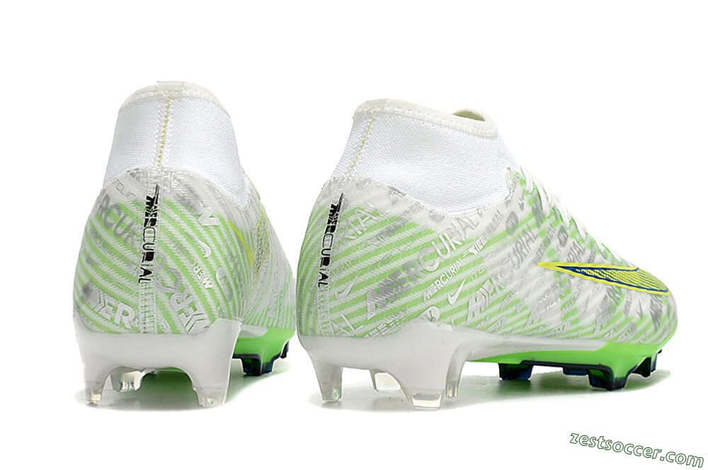 Nike Air Zoom Mercurial Superfly 9 Academy FG High-Tops Soccer Cleats - White/Green/Yellow 6