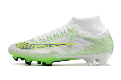 Nike Air Zoom Mercurial Superfly 9 Academy FG High-Tops Soccer Cleats - White/Green/Yellow