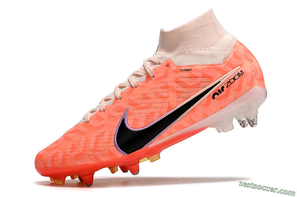 Nike Air Zoom Mercurial Superfly 9 Elite SG Low-Tops Soccer Cleats - Orange/Black/Purple 5