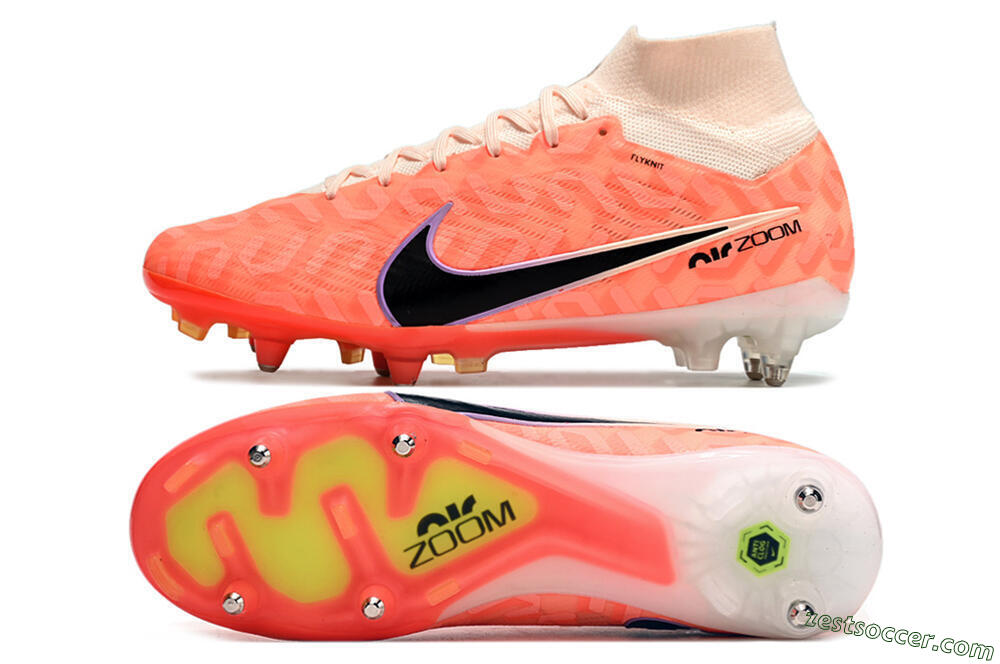 Nike Air Zoom Mercurial Superfly 9 Elite SG Low-Tops Soccer Cleats - Orange/Black/Purple 1
