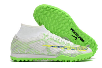 Nike Air Zoom Mercurial Superfly 9 Academy TF High-Tops Soccer Shoes - White/Green/Yellow