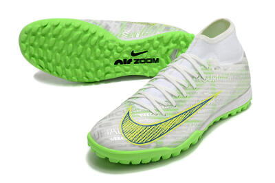 Nike Air Zoom Mercurial Superfly 9 Academy TF High-Tops Soccer Shoes - White/Green/Yellow