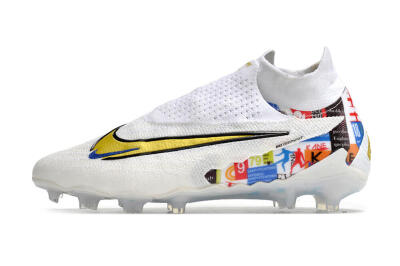 Harry Kane x Nike Phantom GX DF Elite FG Low-Tops Soccer Cleats - White/Gold/Blue