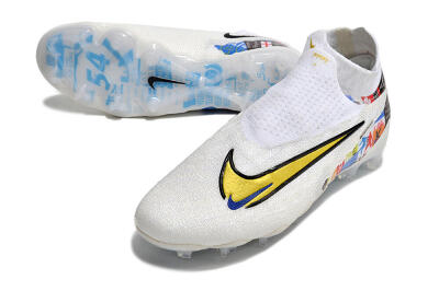 Harry Kane x Nike Phantom GX DF Elite FG Low-Tops Soccer Cleats - White/Gold/Blue