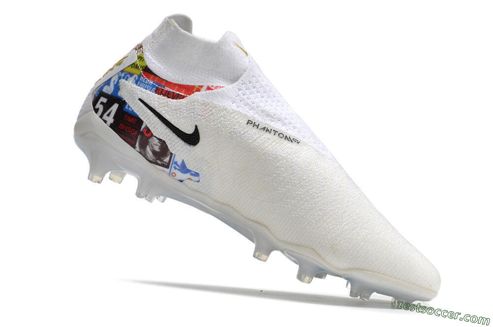 Harry Kane x Nike Phantom GX DF Elite FG Low-Tops Soccer Cleats - White/Gold/Blue 4