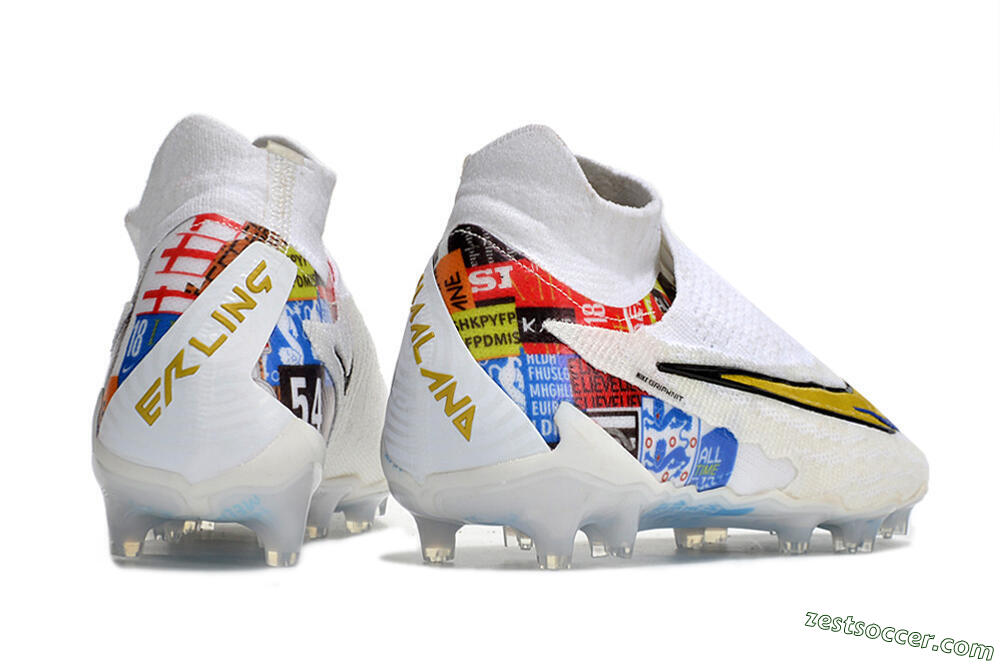 Harry Kane x Nike Phantom GX DF Elite FG Low-Tops Soccer Cleats - White/Gold/Blue 6
