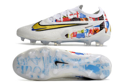 Harry Kane x Nike Phantom GX Elite FG Low-Tops Soccer Cleats - White/Gold/Blue