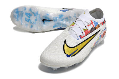 Harry Kane x Nike Phantom GX Elite FG Low-Tops Soccer Cleats - White/Gold/Blue
