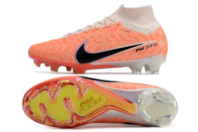 Nike Air Zoom Mercurial Superfly 9 Elite FG High-Tops Soccer Cleats - White/Orange/Black