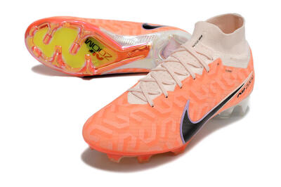 Nike Air Zoom Mercurial Superfly 9 Elite FG High-Tops Soccer Cleats - White/Orange/Black