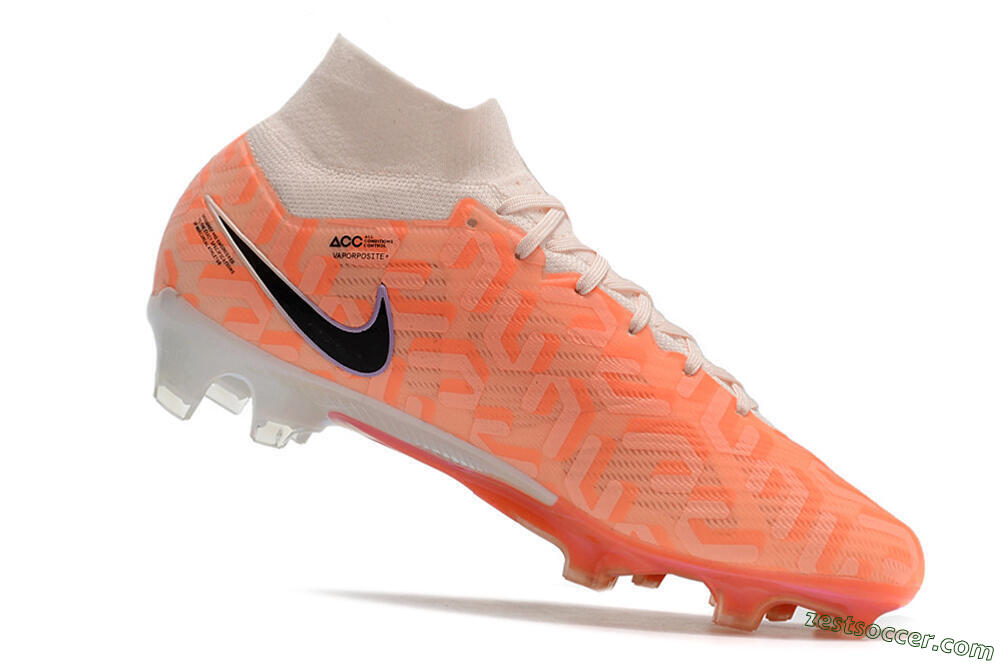 Nike Air Zoom Mercurial Superfly 9 Elite FG High-Tops Soccer Cleats - White/Orange/Black 4