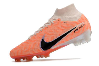 Nike Air Zoom Mercurial Superfly 9 Elite FG High-Tops Soccer Cleats - White/Orange/Black