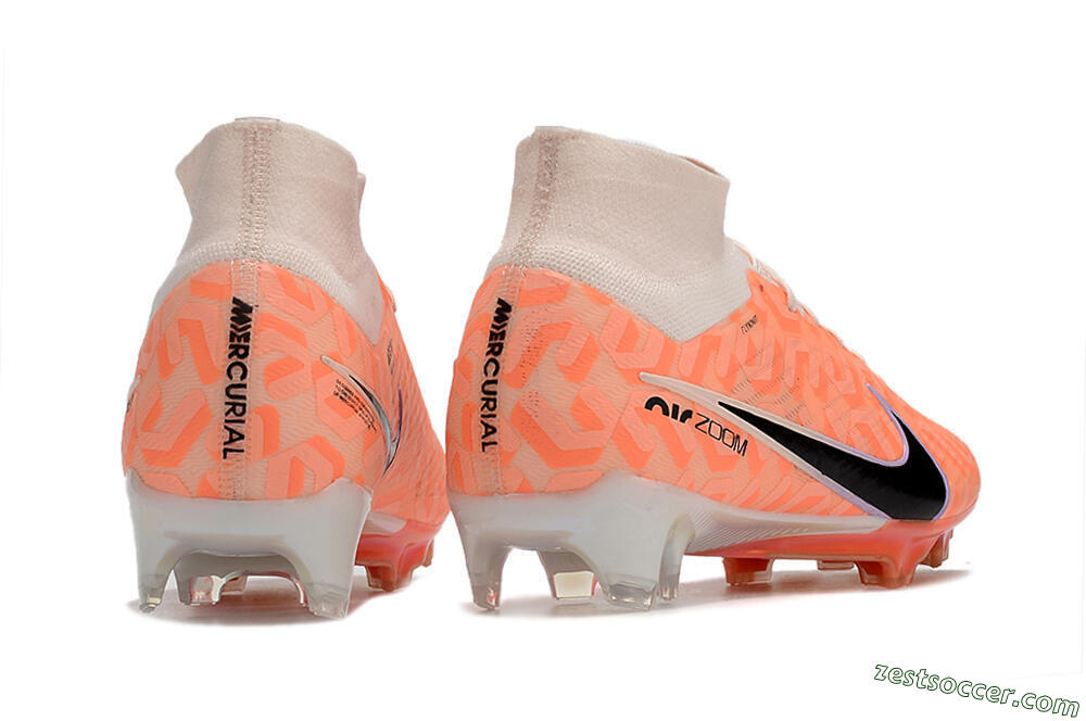 Nike Air Zoom Mercurial Superfly 9 Elite FG High-Tops Soccer Cleats - White/Orange/Black 6