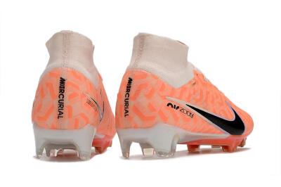 Nike Air Zoom Mercurial Superfly 9 Elite FG High-Tops Soccer Cleats - White/Orange/Black