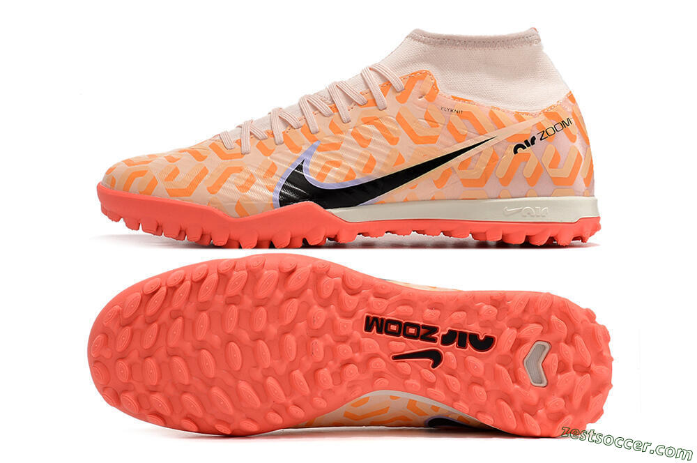 Nike Air Zoom Mercurial Superfly 9 Elite TF High-Tops Soccer Shoes - Orange/White/Black 1
